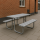Vantrex 1800mm Galvanised Steel Picnic Table | Heavy-Duty Bolt-Down Outdoor Table for Schools, Parks & Commercial Sites