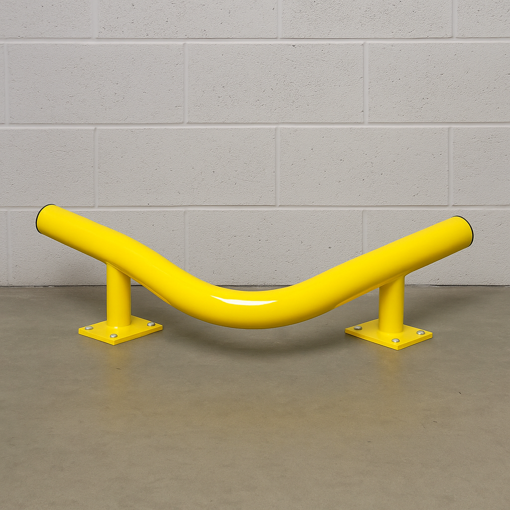 Black Bull Raised Collision Protection Bars – 638mm Internal Corner Steel Impact Guard for Outdoor Safety