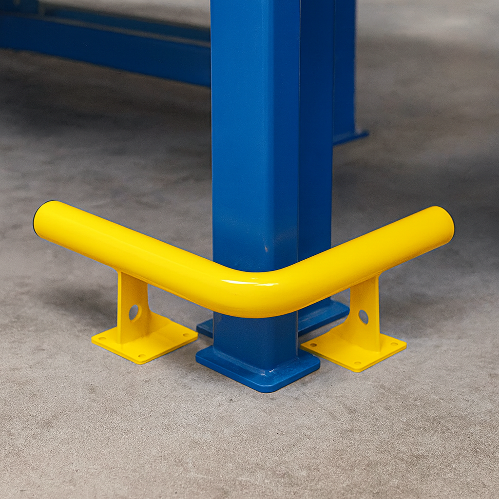 Black Bull Raised Collision Protection Bars – 638mm Internal Corner Steel Impact Guard for Outdoor Safety