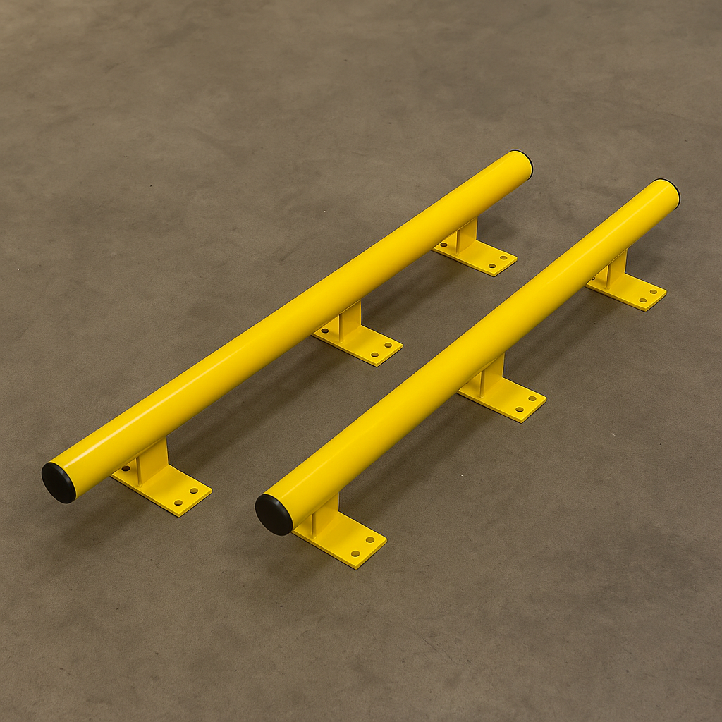 Black Bull Raised Collision Protection Bars – 2000mm Steel Indoor Impact Guard for Wall & Equipment Safety