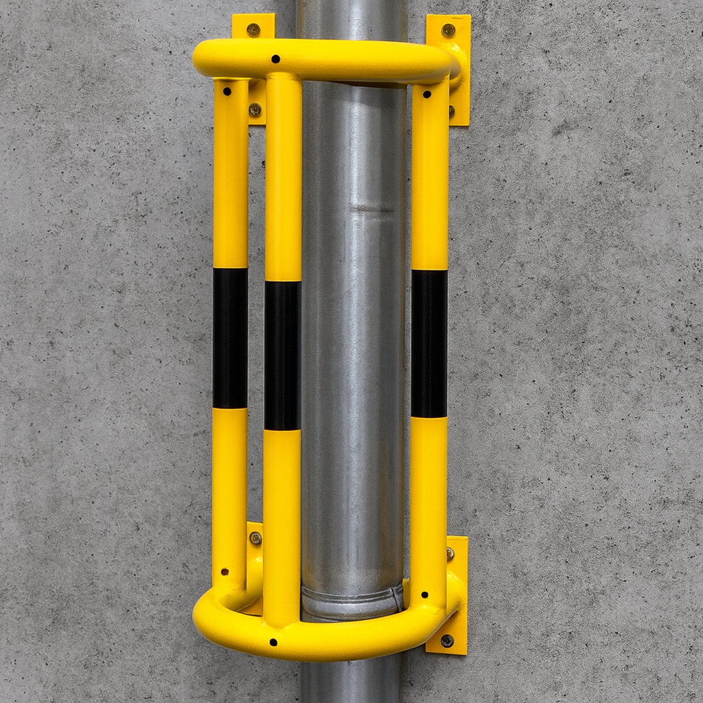 Traffic-Line External Pipe Protectors – Wall & Floor Mounted Impact Guards 1000 × 350 × 300 mm – Yellow/Black