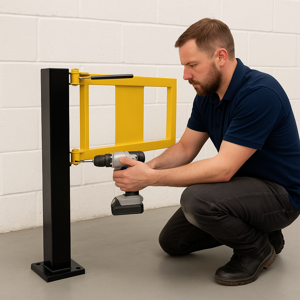 BLACK BULL Self-Closing Safety Gate with Hanging Post – Compatible with Hybrid Railing System