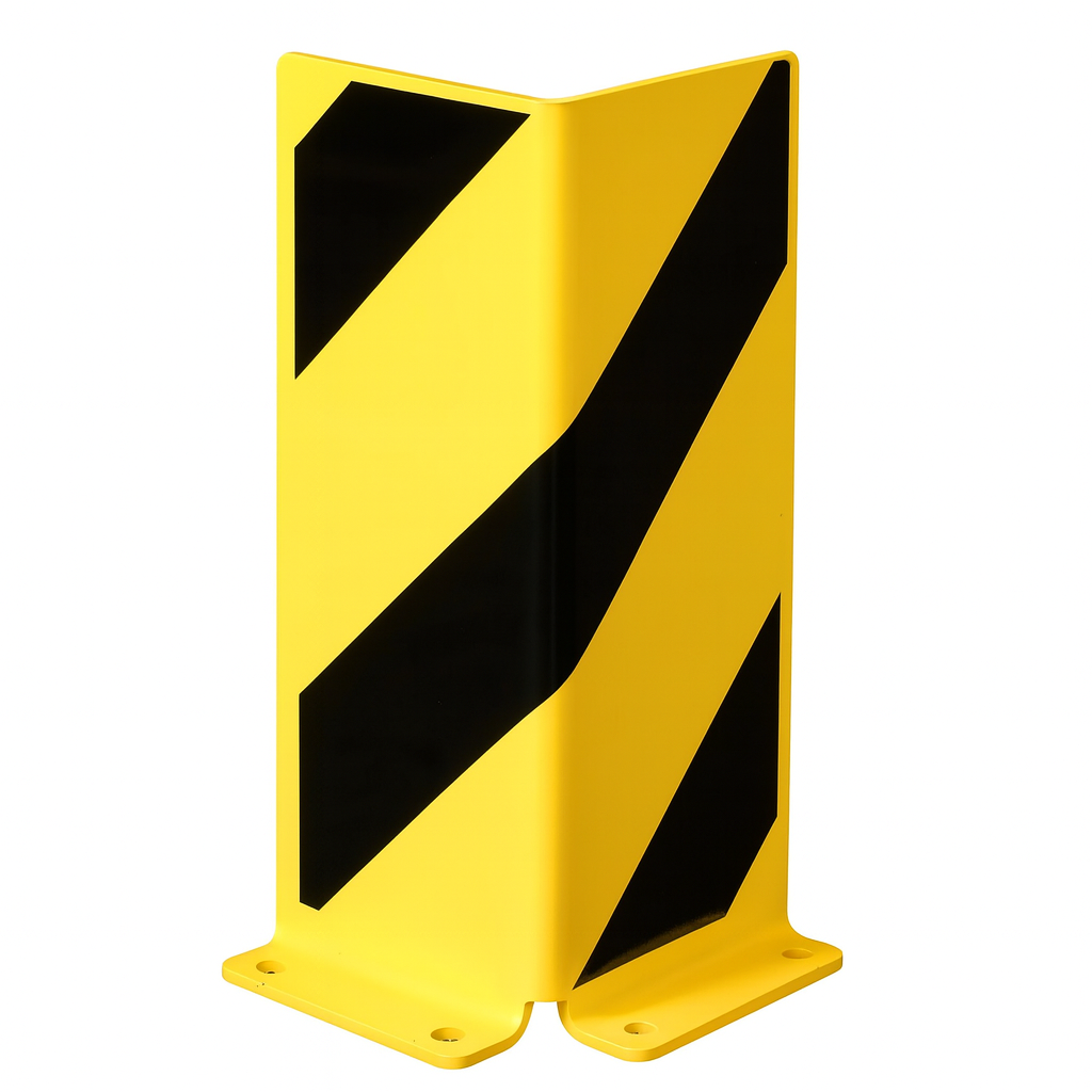 Heavy-Duty Pallet Rack End Frame Protectors – 400mm Right-Angle Steel Guards for Warehouse Safety