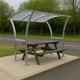 Newton Cycle Shelter – Galvanised Steel Frame with Clear PETG Curved Roof (2m–5m + Modular Extension Bays)