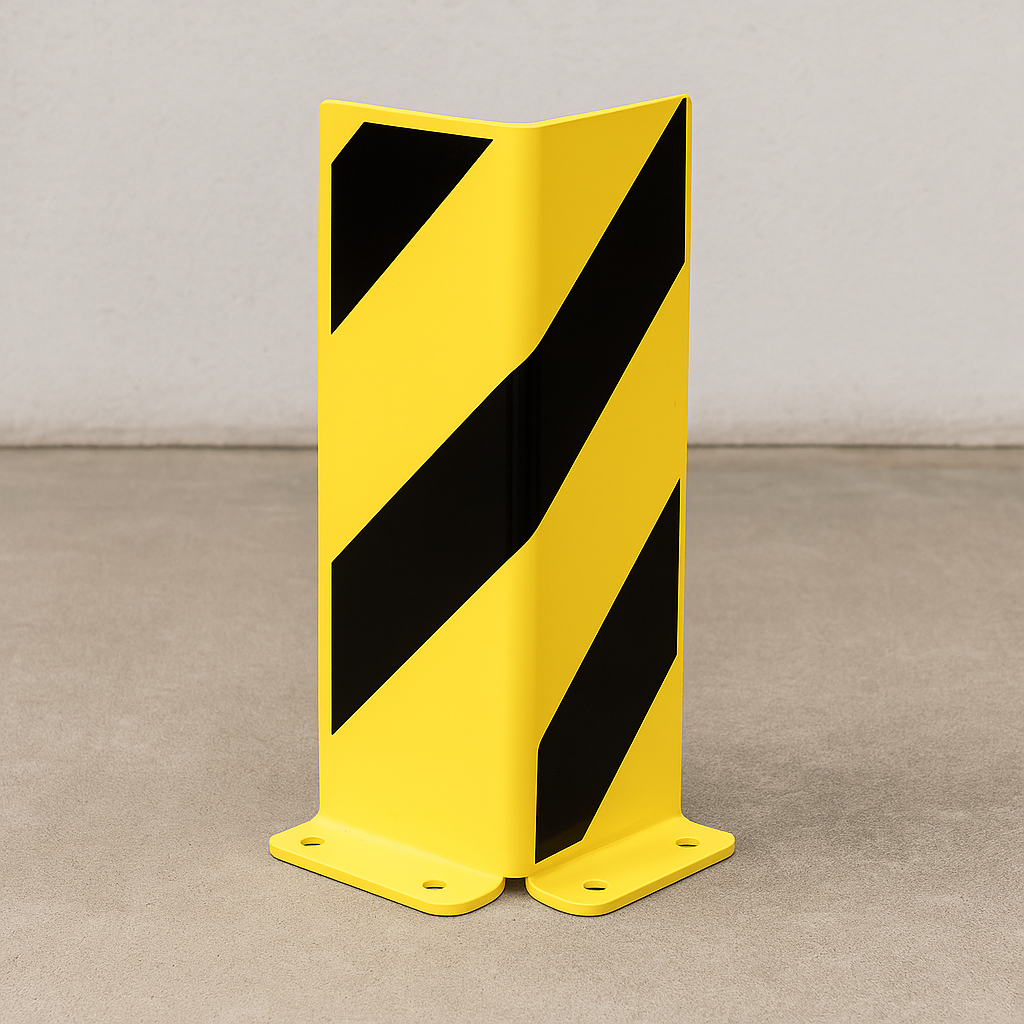 Heavy-Duty Pallet Rack End Frame Protectors – 400mm Right-Angle Steel Guards for Warehouse Safety