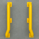 Galvanized Steel Bolt-Down Wheel Guide Pair – High-Visibility Yellow, Heavy-Duty (2040 × 405 × 365 mm)