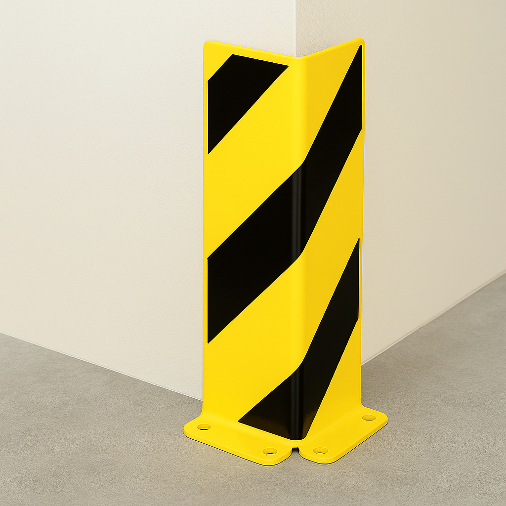 Heavy-Duty Pallet Rack End Frame Protectors – 400mm Right-Angle Steel Guards for Warehouse Safety