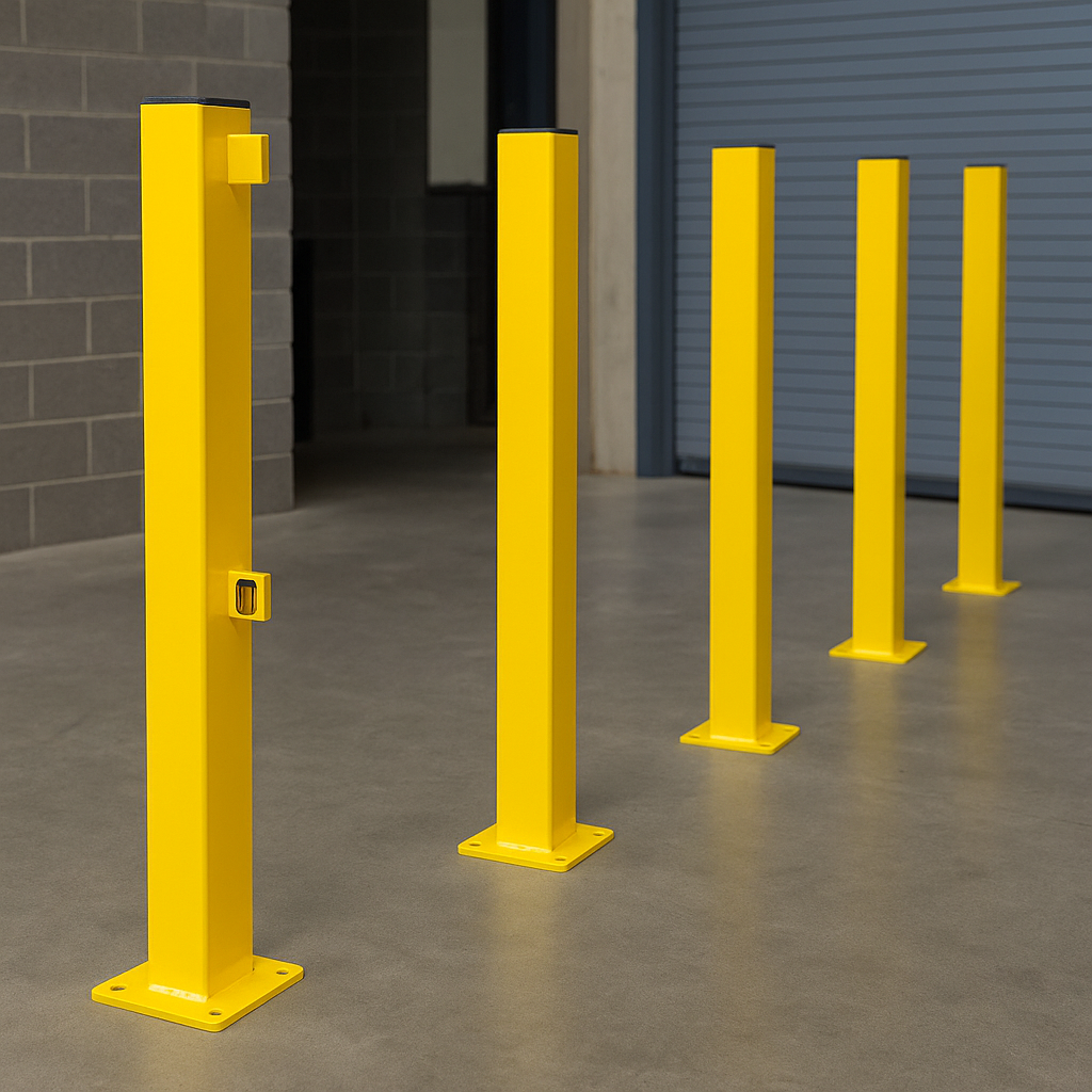 Black Bull HD Impact Protection Railing End Post – 1000mm Steel Safety Post for Indoor Use