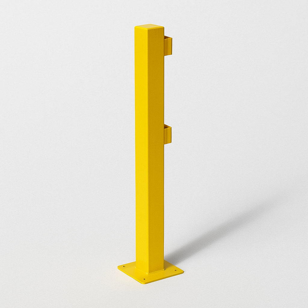 Black Bull MD Railing System 90° Corner Post – 1000mm Steel Safety Post for Indoor Use