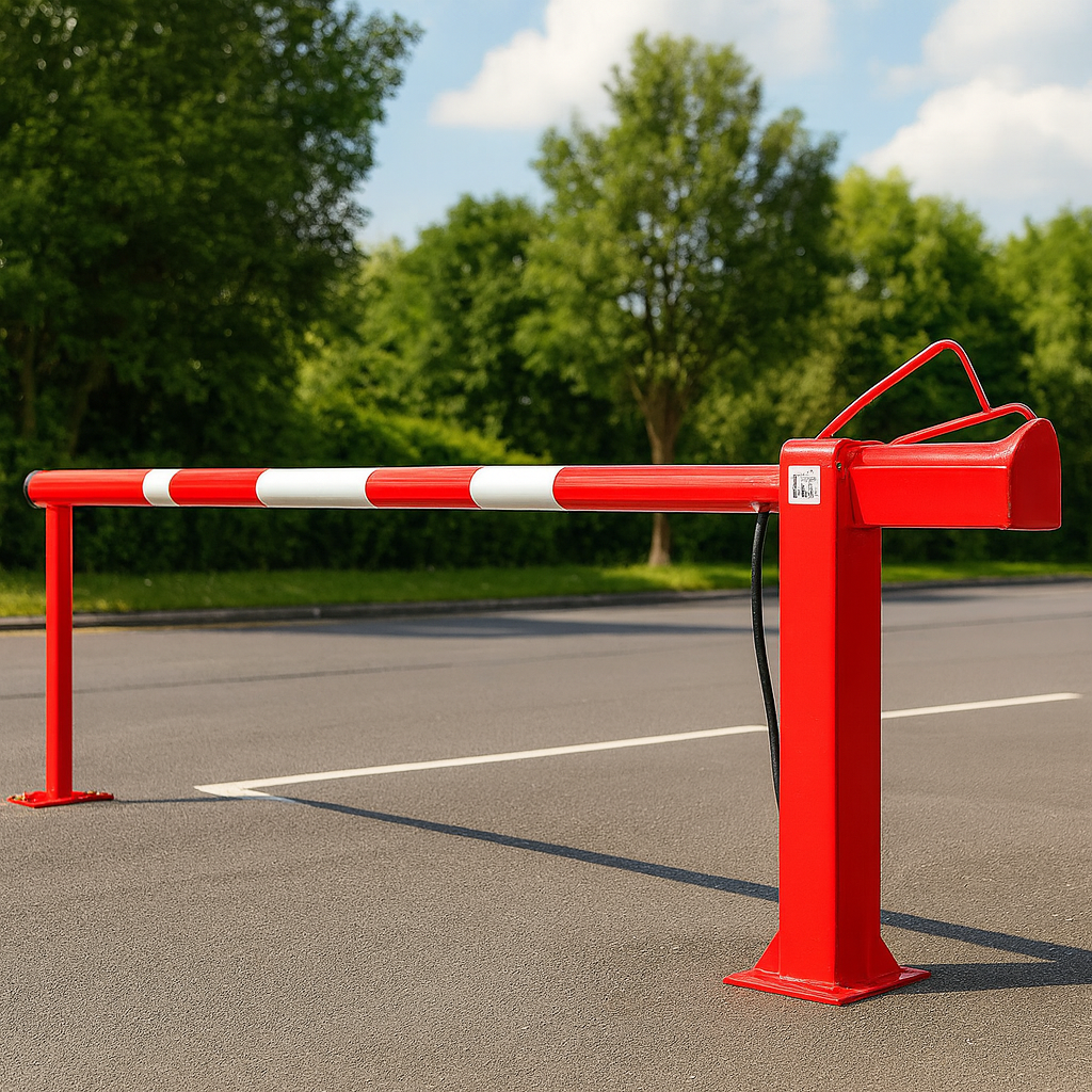 Heavy-Duty Manual Arm Barrier – 9 Metre Reach | Padlock-Ready, Centrally Pivoted Steel Boom