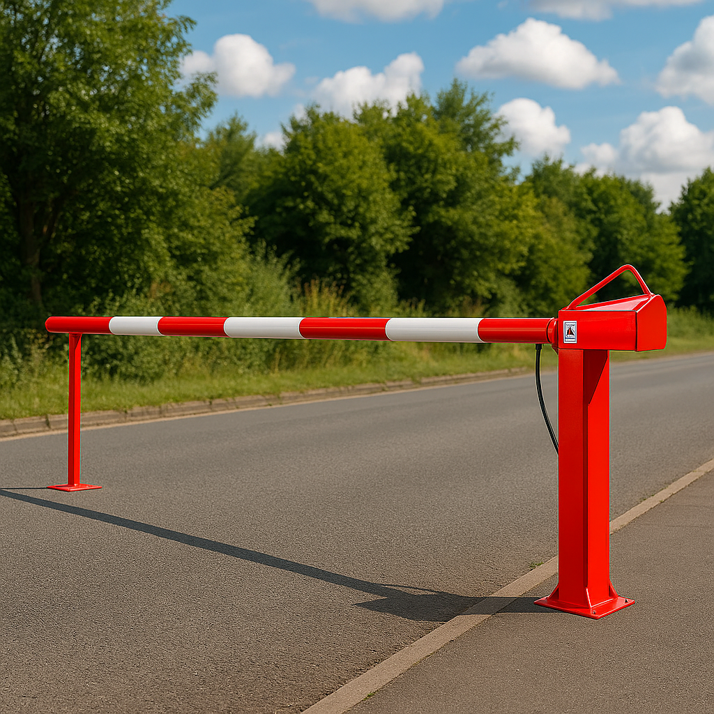 Heavy-Duty Manual Arm Barrier – 9 Metre Reach | Padlock-Ready, Centrally Pivoted Steel Boom