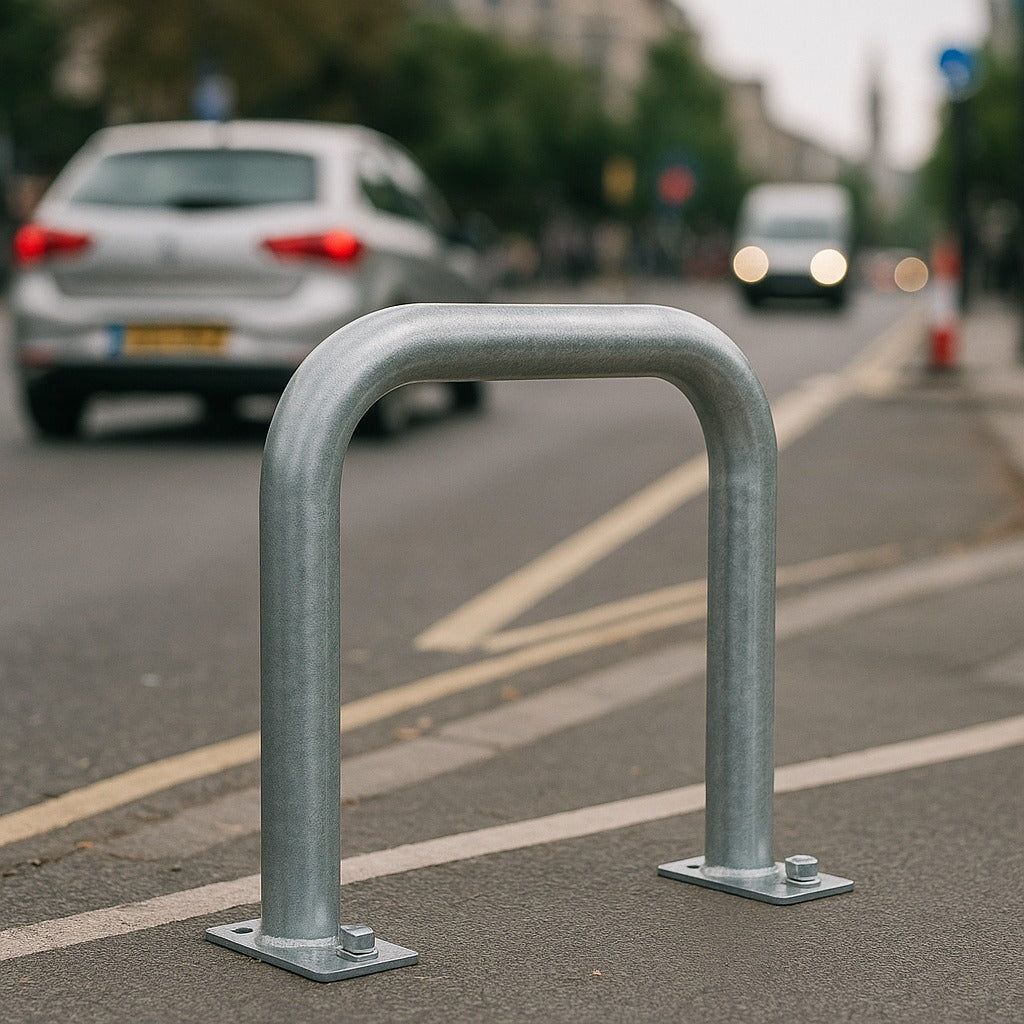 Heavy-Duty 60mm Hooped Perimeter Barrier – Galvanised Steel Security Bollard UK