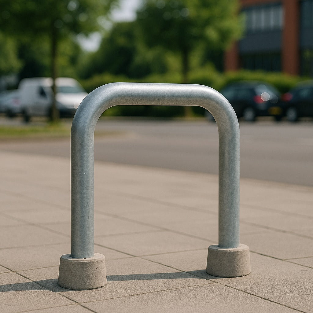 Heavy-Duty 60mm Hooped Perimeter Barrier – Galvanised Steel Security Bollard UK