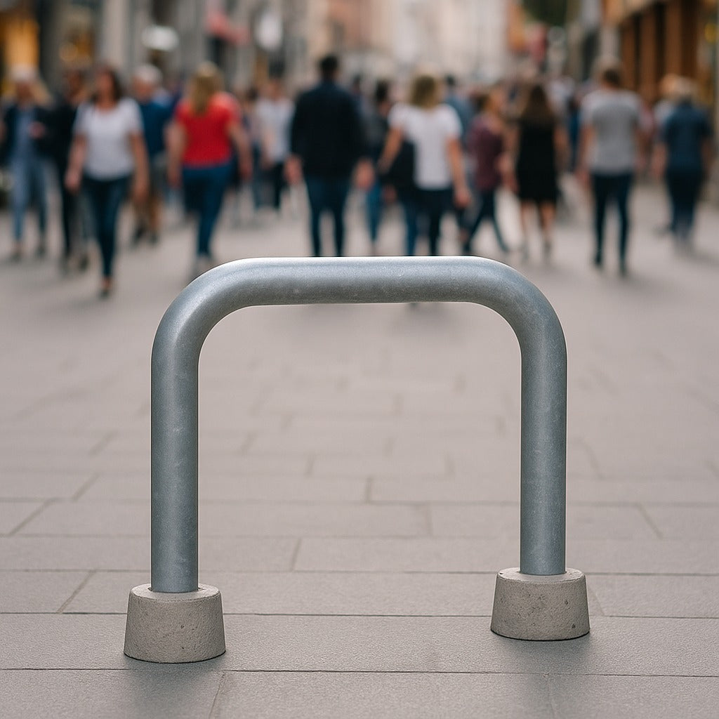 Heavy-Duty 60mm Hooped Perimeter Barrier – Galvanised Steel Security Bollard UK