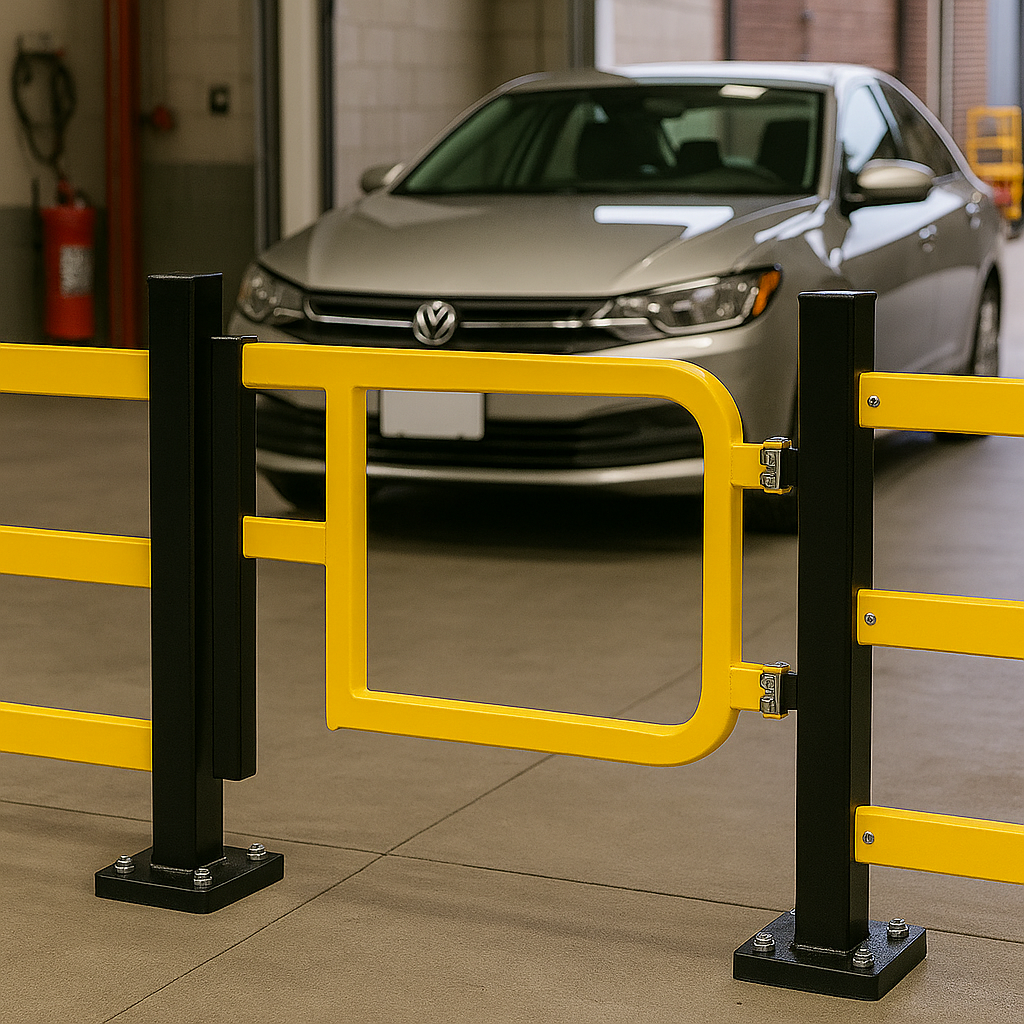 101mm Heavy-Duty Hoop Safety Barrier – Black & Yellow Industrial Guard for Warehouse, Traffic & Equipment Protection