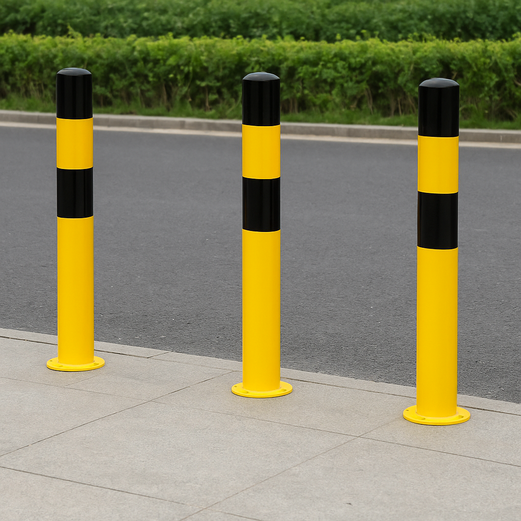 Black Bull Heavy-Duty Bollard Type L – 1200mm Steel Surface-Fix Safety Post for Impact Protection