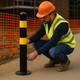 High-Visibility Safety Bollard – 1000mm Above Ground – Black & Yellow | 60–219mm Diameter Options