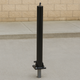 Black Fold Down Parking Post with Integral Lock & Chain Eyelet