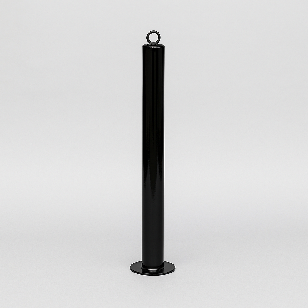 76mm Heavy-Duty Steel Bollard–Black Powder-Coated, Bolt-Down | Impact-Resistant Security Post