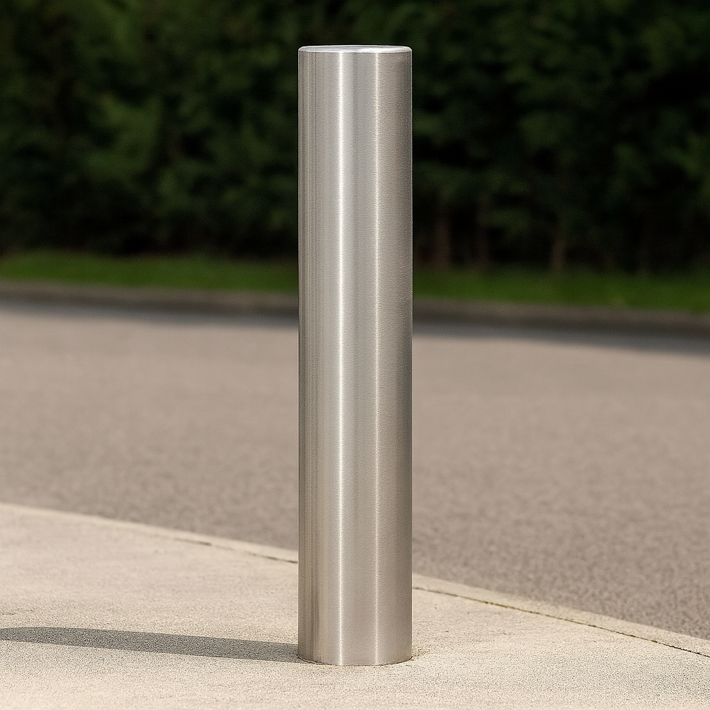 Premium Stainless Steel Round Bollard (48mm–204mm) – 1000mm Height | Fixed Access & Traffic Control Solution