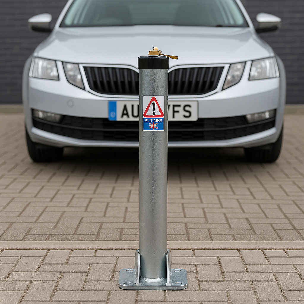 TopLok 750mm Fold-Down Parking Post with Integrated Lock | Reliable Driveway & Vehicle Access Control