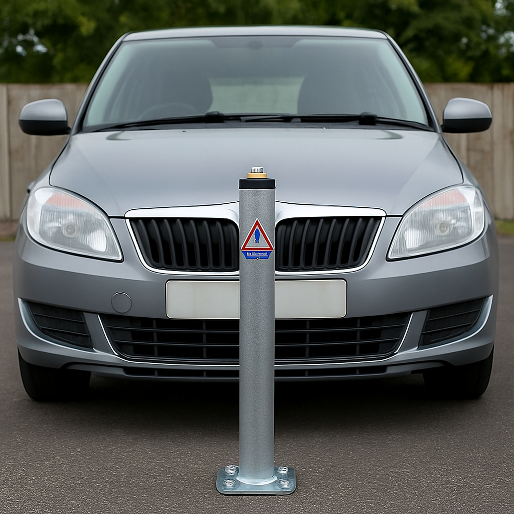 TopLok 750mm Fold-Down Parking Post with Integrated Lock | Reliable Driveway & Vehicle Access Control