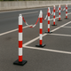 Red & White Folding Parking Post with Chain – Vehicle Access Barrier
