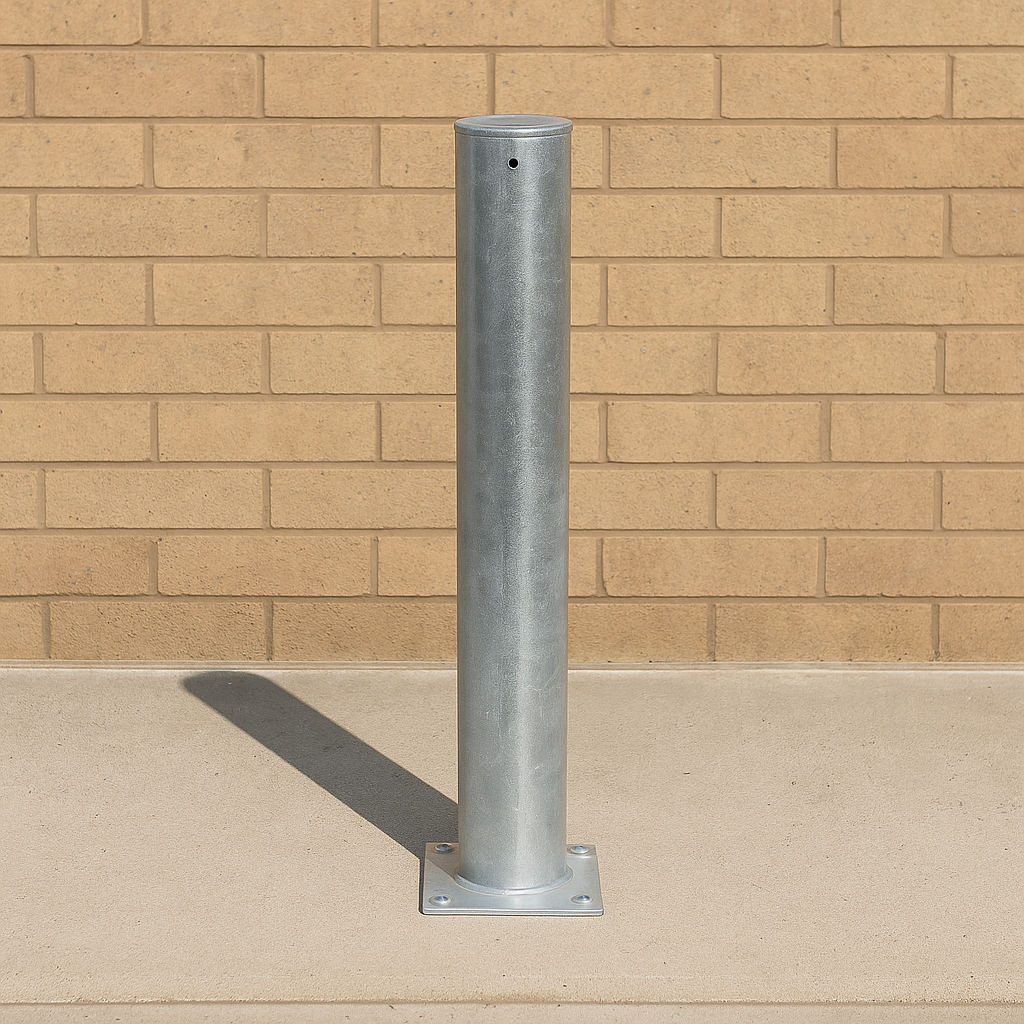 Heavy-Duty Galvanised Steel Bollard (48mm–219mm) – 1000mm Height | Fixed Impact & Access Control