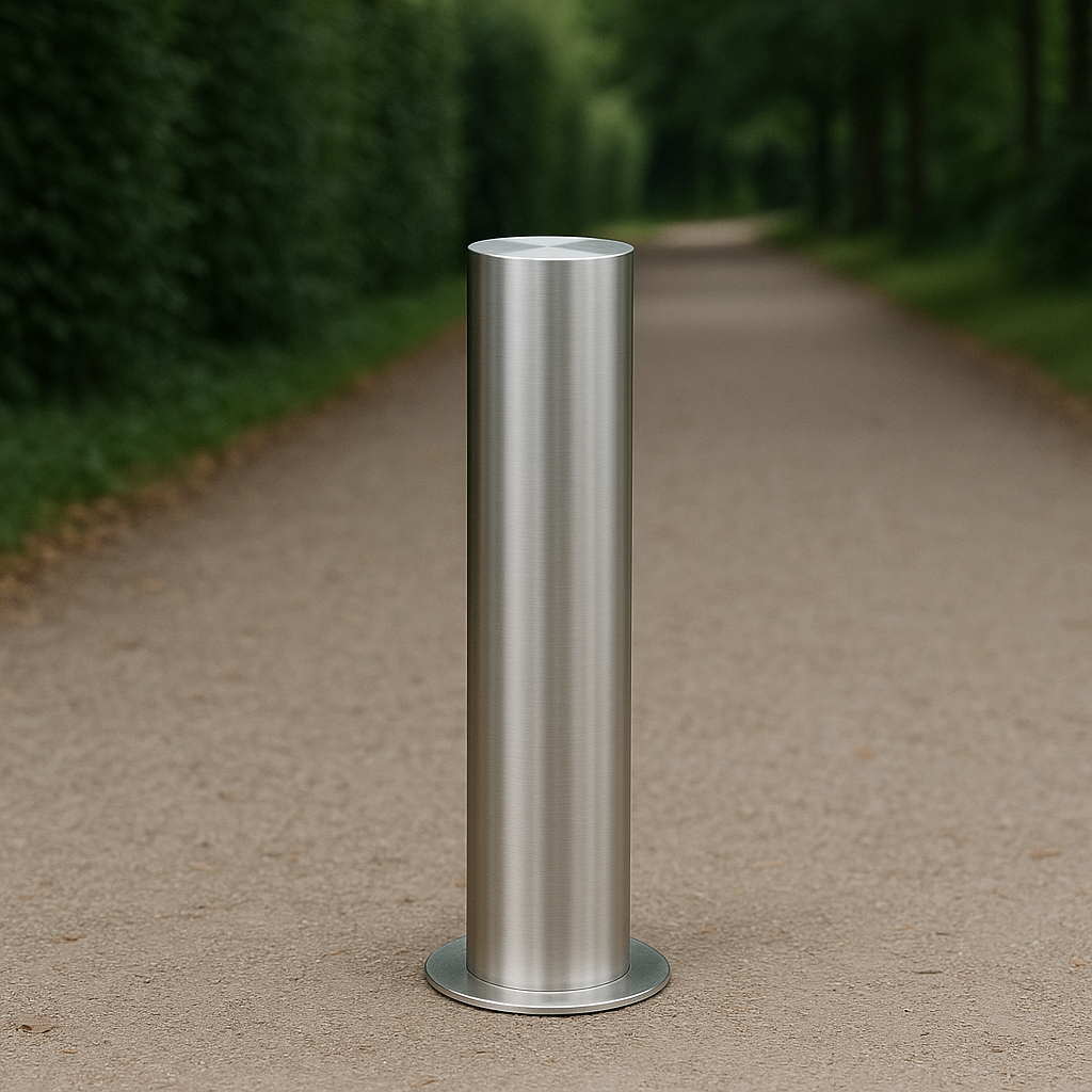 Premium 304 Stainless Steel Bollard – 140mm Diameter x 1m Height | Heavy-Duty Bolt-Down Security Post