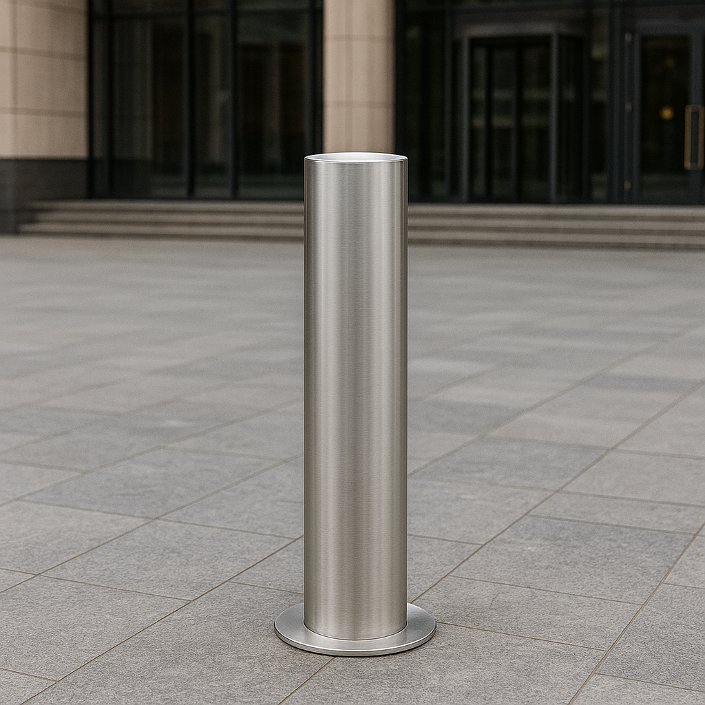 Premium 304 Stainless Steel Bollard – 140mm Diameter x 1m Height | Heavy-Duty Bolt-Down Security Post