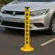 76mm Fold-Down Parking Post with Integral Lock & Chain Eyelet – Black & Yellow Finish