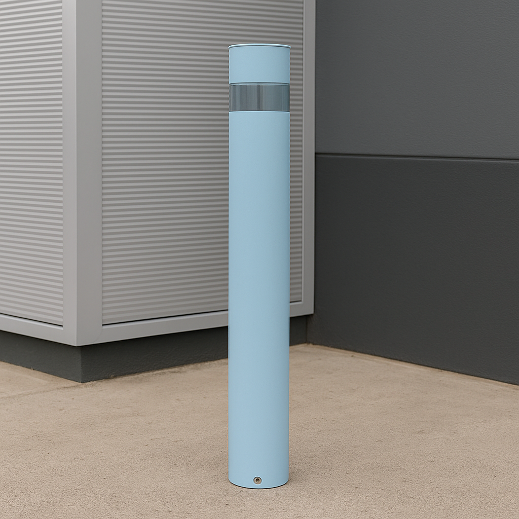 Premium Heavy-Duty Steel Security Bollard – White | Anti-Ram & Access Control Post