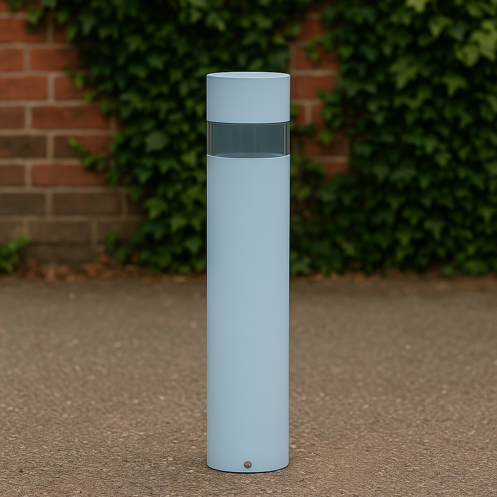 Premium Heavy-Duty Steel Security Bollard – White | Anti-Ram & Access Control Post