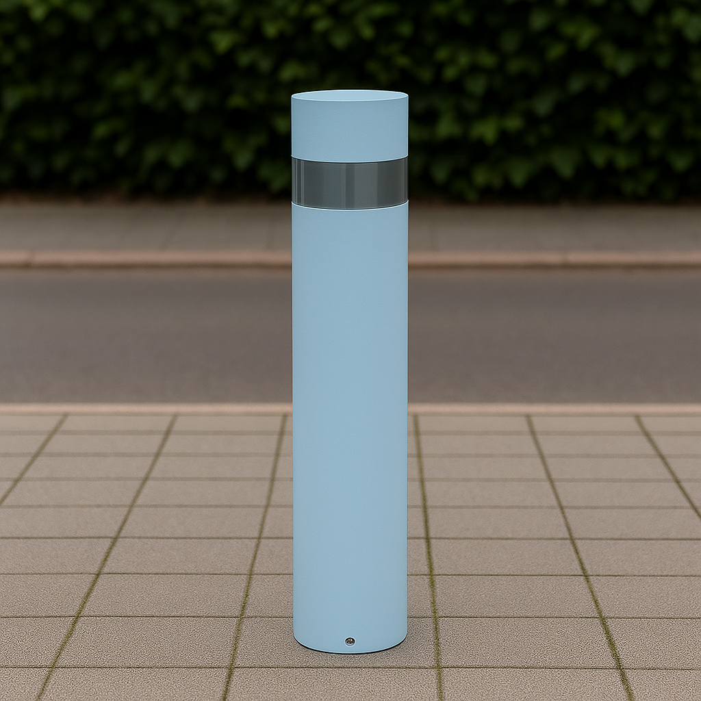 Premium Heavy-Duty Steel Security Bollard – White | Anti-Ram & Access Control Post
