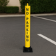 900mm High Yellow Fold-Down Parking Post – No Parking Logo
