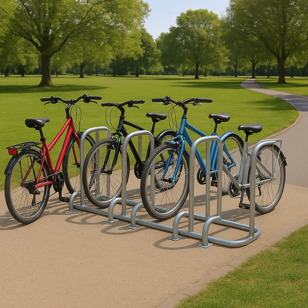 48mm ShefTek Toastrack Cycle Rack | Heavy-Duty Galvanised or Stainless Steel Bike Stand – Secure High-Density Parking for 2–10 Cycles