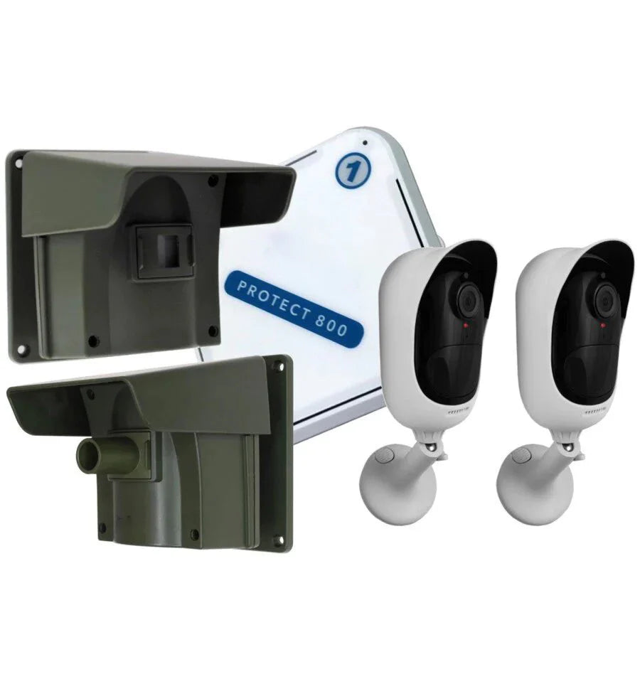 Home Security Kit: 2 × PIR Driveway Alert & 2 × Battery Wi-Fi Cameras