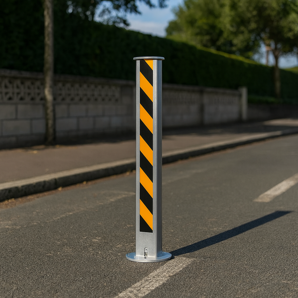 100mm Fully Telescopic Security Bollard with Integrated Lock – Heavy-Duty Retractable Driveway Post