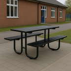 Vantrex 1800mm Galvanised Steel Picnic Table | Heavy-Duty Bolt-Down Outdoor Table for Schools, Parks & Commercial Sites