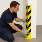 Black Bull Heavy-Duty Column & Corner Protectors – 1200mm Steel Impact Guards for Warehouse Safety