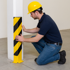 Black Bull Heavy-Duty Column & Corner Protectors – 1200mm Steel Impact Guards for Warehouse Safety