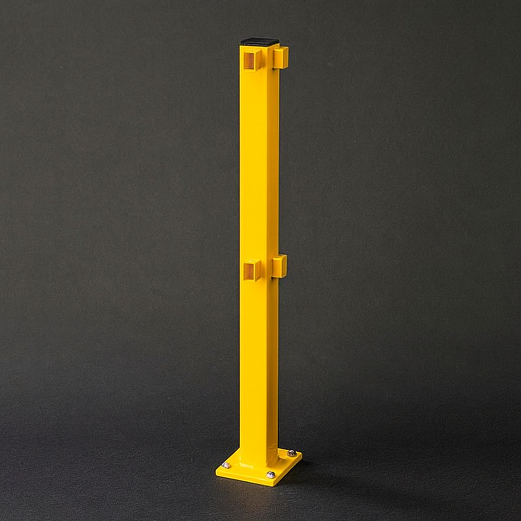 Black Bull MD Railing System 90° Corner Post – 1000mm Steel Safety Post for Indoor Use