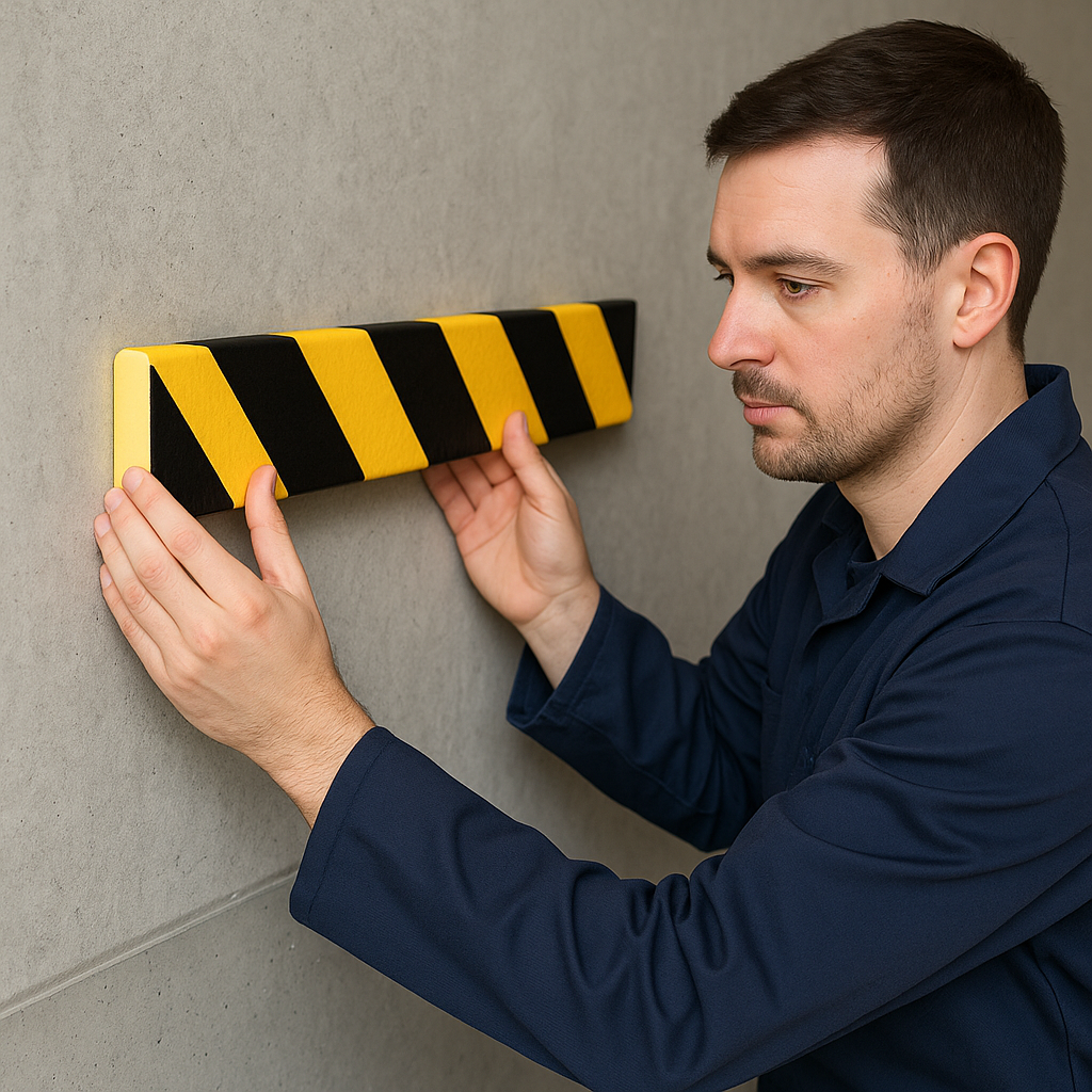 Traffic-Line Self-Adhesive Surface Protector – 5m Rectangular Yellow & Black Safety Strip