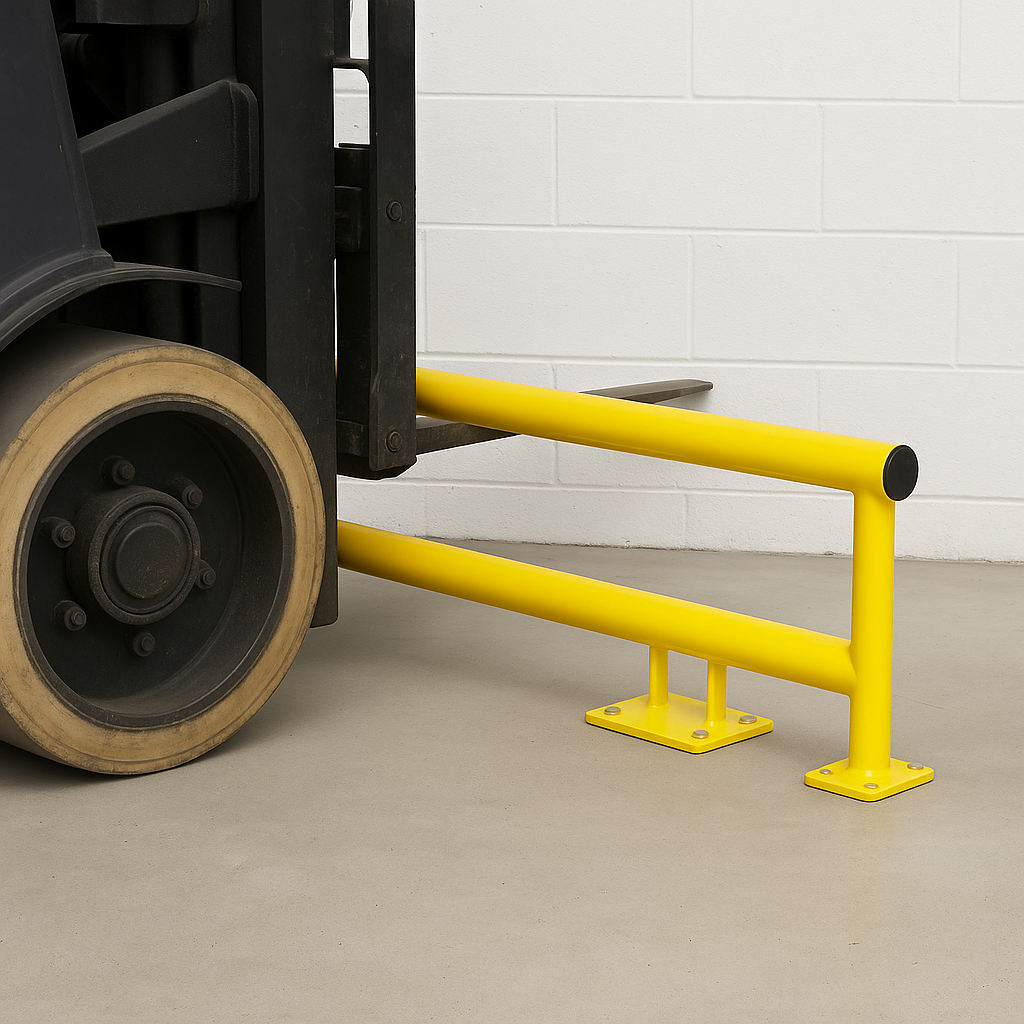 Black Bull Raised Collision Protection Bars – 1000mm Heavy-Duty Steel Impact Barrier for Indoor Safety