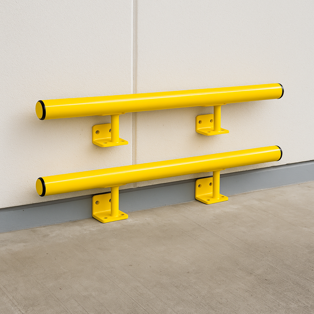 Black Bull Raised Collision Protection Bars – 1000mm Heavy-Duty Steel Impact Barrier for Indoor Safety