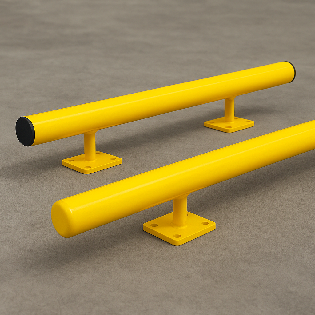 Black Bull Raised Collision Protection Bars – 1000mm Heavy-Duty Steel Impact Barrier for Indoor Safety