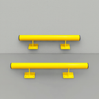 Black Bull Raised Collision Protection Bars – 1000mm Heavy-Duty Steel Impact Barrier for Indoor Safety