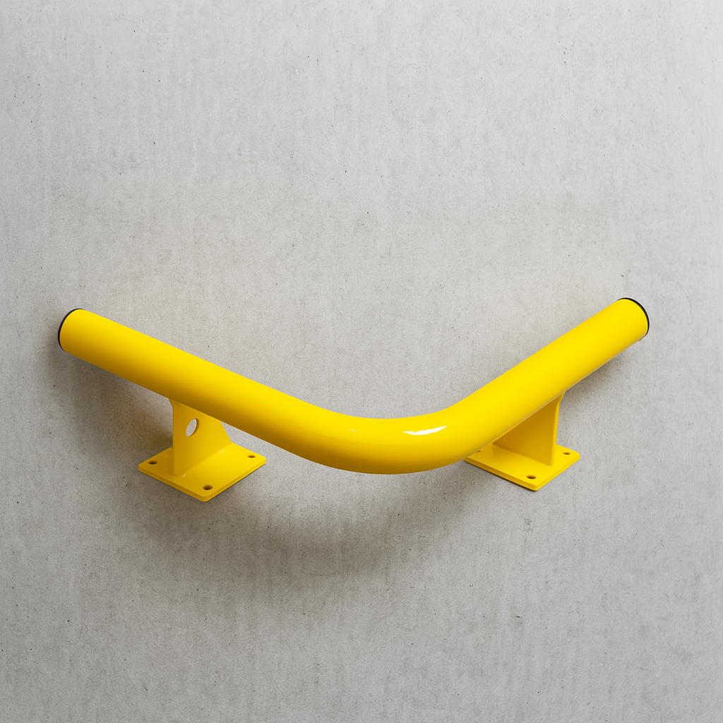 Black Bull Raised Collision Protection Bars – 638mm Internal Corner Steel Impact Guard for Outdoor Safety