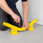 Black Bull Raised Collision Protection Bars – 638mm Internal Corner Steel Impact Guard for Outdoor Safety