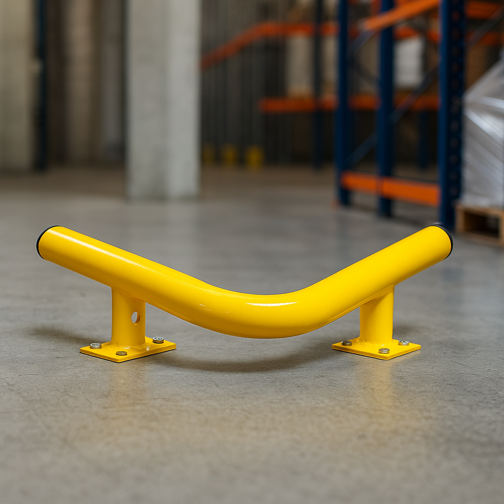 Black Bull Raised Collision Protection Bars – 638mm Internal Corner Steel Impact Guard for Outdoor Safety